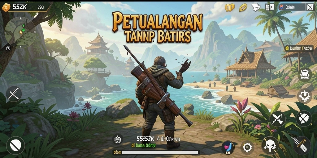 Tampilan gameplay 555ZK yang menakjubkan dalam dunia terbuka.