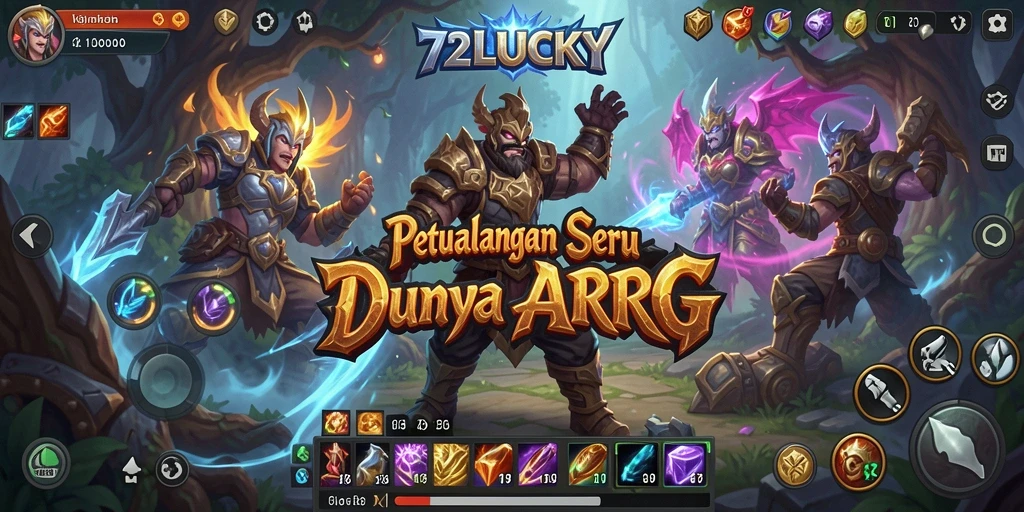 Gambaran aksi seru dari gameplay ARPG 72LUCKY.