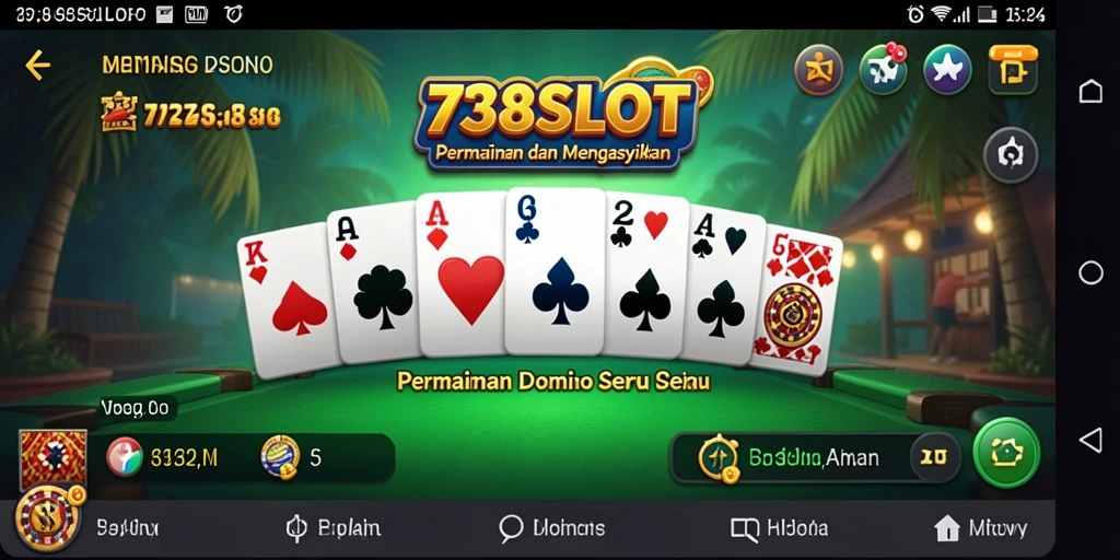 Tampilan permainan Domino yang mengasyikkan dan interaktif.