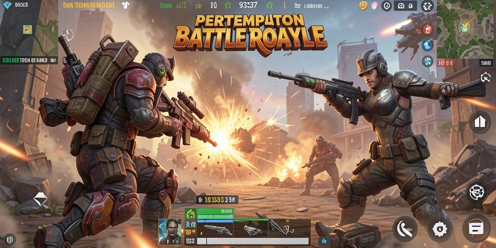 Tampilan gameplay seru dalam pertempuran Battle Royale di 93337.