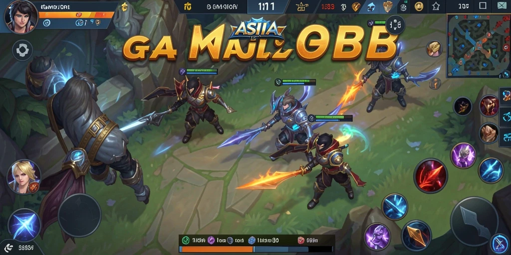Tampilan gameplay seru dalam pertarungan MOBA.