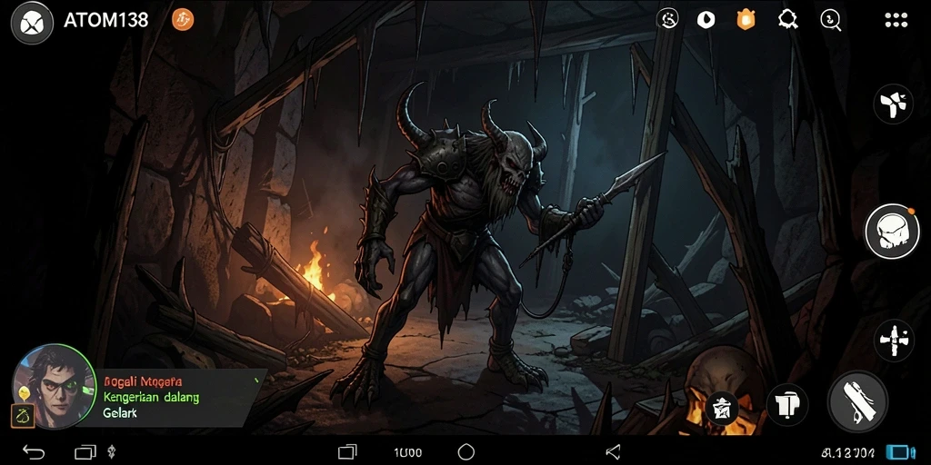 Gameplay ATOM138 menampilkan suasana Horror yang mencekam dan penuh kejutan.