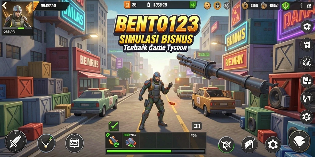 Screenshot gameplay BENTO123 menampilkan simulasi bisnis yang mendebarkan.