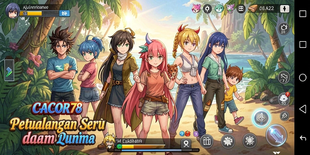 Tampilan gameplay CACOR78 yang memukau dengan karakter Anime.
