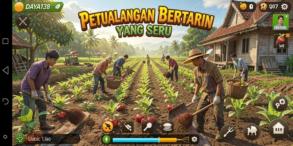 Tangkapan layar gameplay <strong>DAYA138</strong> menunjukkan kebun yang indah dan beragam tanaman.