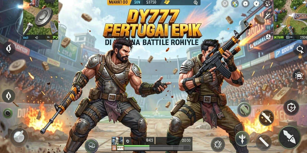Tampilan gameplay intens dari DY777 dalam suasana Battle Royale.