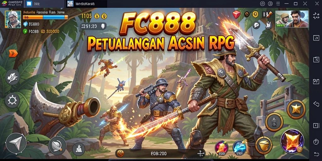 Tampilan karakter dan aksi bertarung dalam FC888 yang menarik.