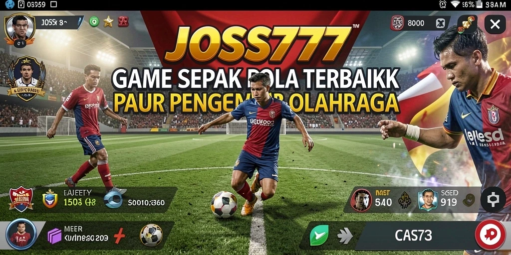 Tangkapan layar JOSS777 menampilkan aksi seru permainan sepak bola.