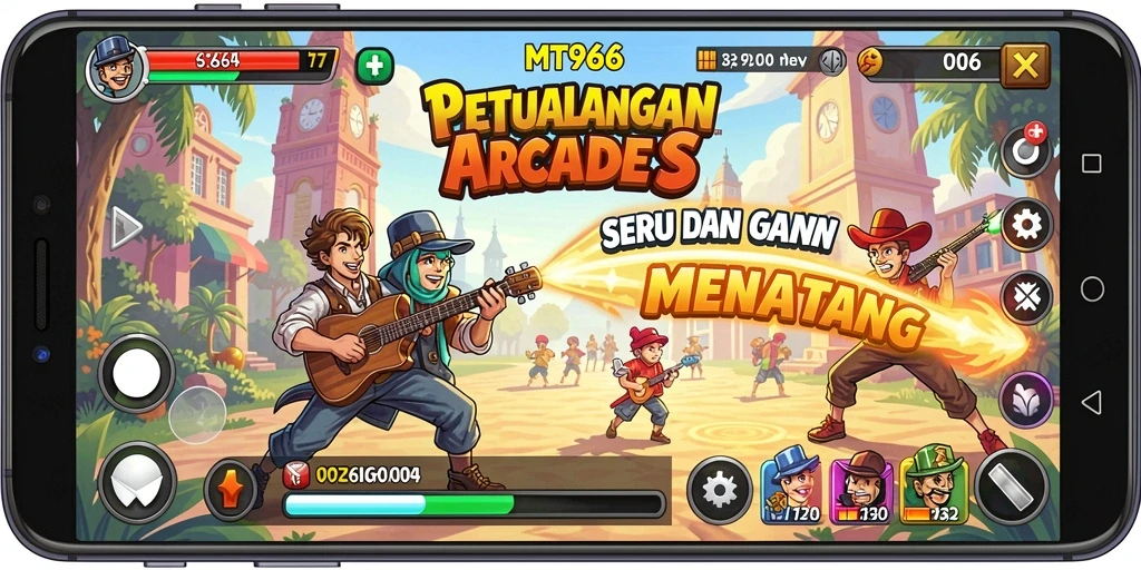 Screenshot utama MT966 menampilkan gameplay seru penuh warna dan tantangan menarik.