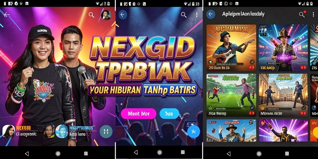 Screenshot gameplay NEXGID menunjukkan interaksi musik yang asyik.