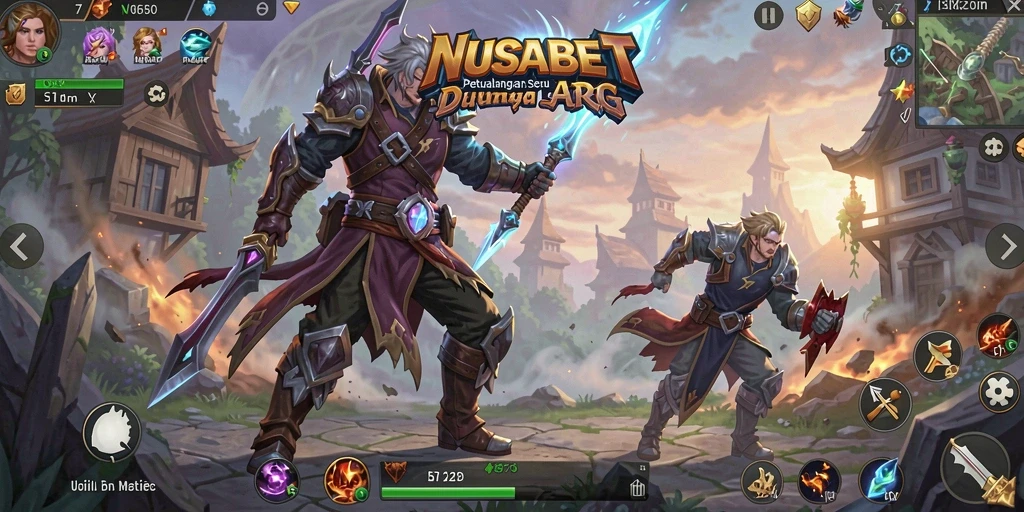 Screenshot gameplay NUSABET menampilkan aksi seru di medan perang.