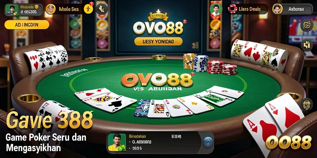 Tampilan gameplay OVO88 yang menegangkan dan seru di meja Poker.