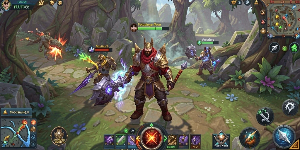 Tampilan screenshot PLUTO88 yang menampilkan aksi seru dalam gameplay MMORPG.