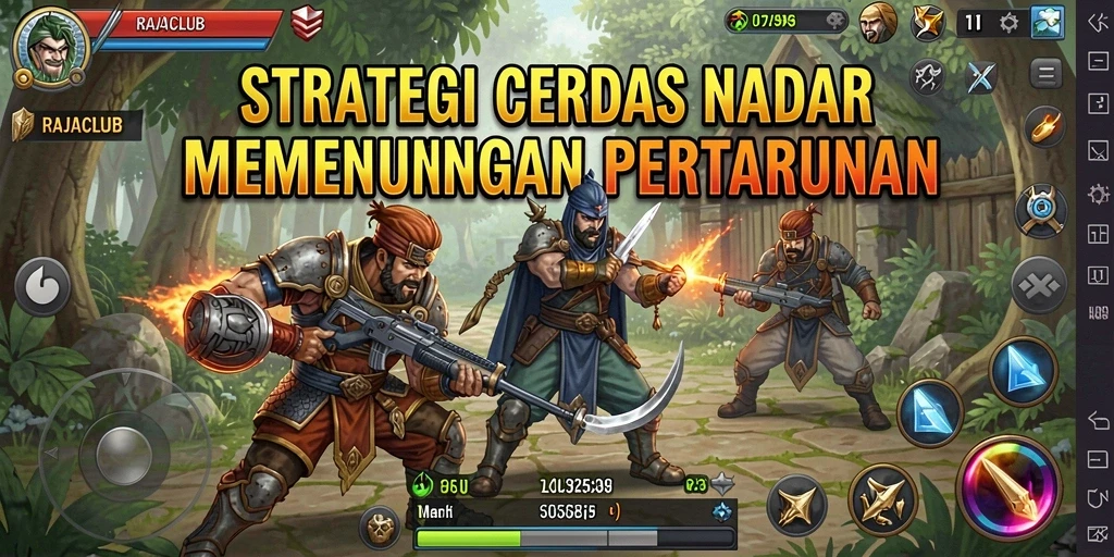 Tampilan gameplay RAJACLUB dengan strategi yang mendebarkan.