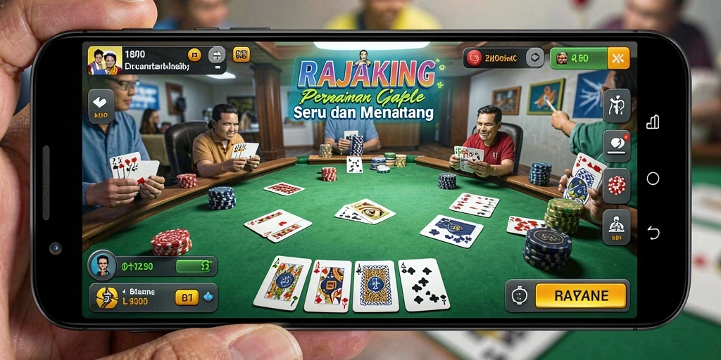 Tampilan screenshot gameplay Gaple di RAJAKING yang seru.