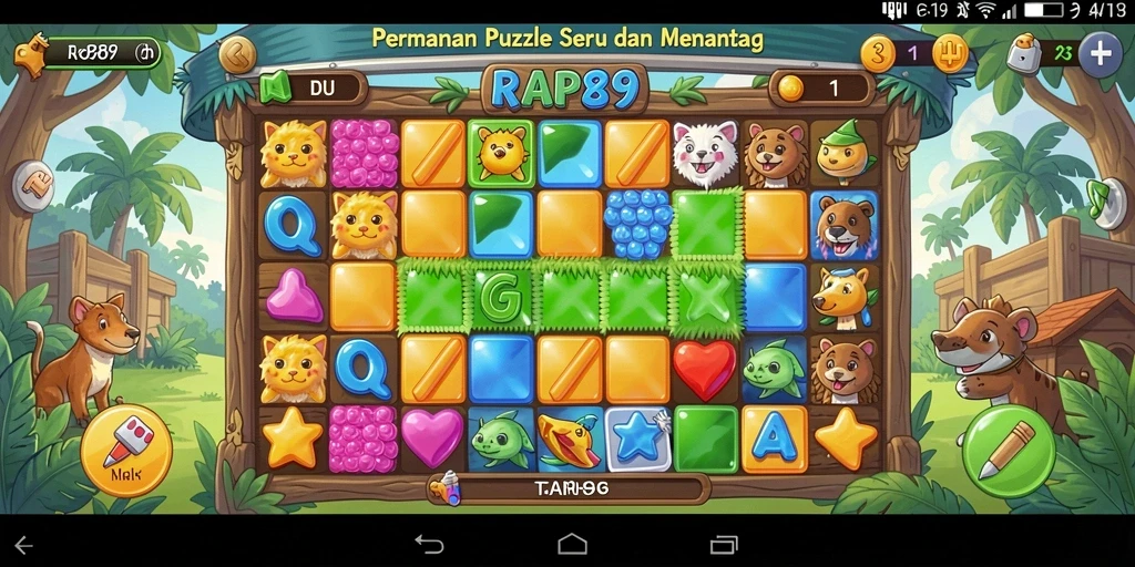 Tampilan gameplay seru RAP89 dengan berbagai teka-teki menantang.