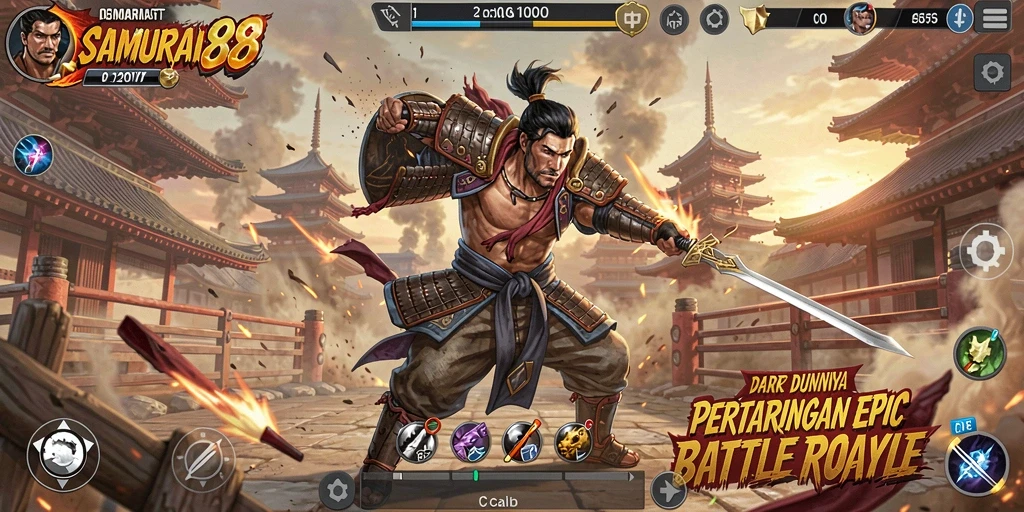 Tampilan gameplay menyenangkan dalam pertempuran Battle Royale.