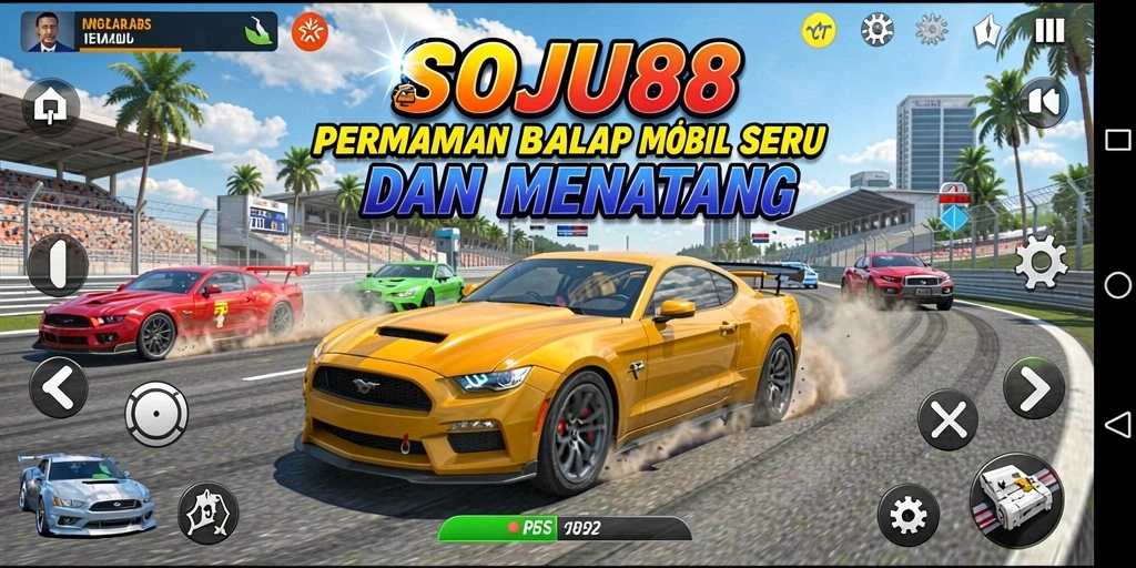 Gameplay seru SOJU88 dengan aksi balap yang mendebarkan.