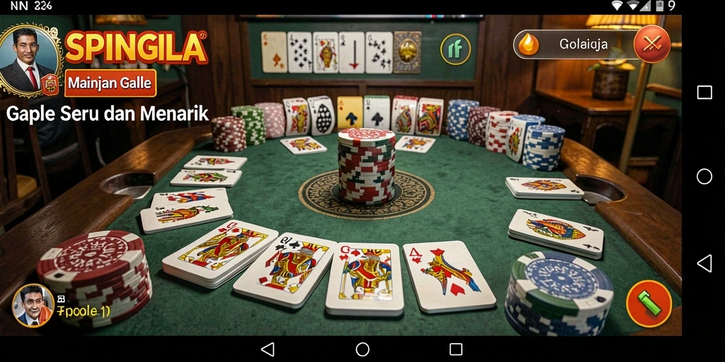 Screenshot SPINGILA menampilkan suasana permainan Gaple yang seru.
