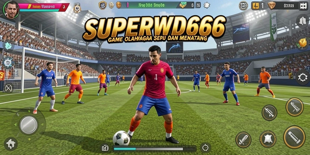 Tampilan gameplay seru dari SUPERWD666 dengan aksi olahraga intens.