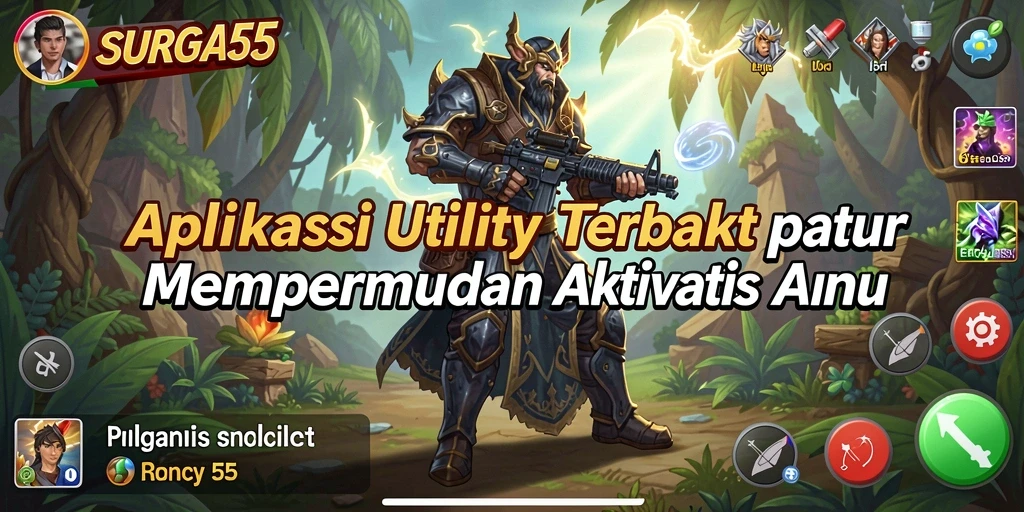 Tampilan antarmuka utama aplikasi SURGA55 yang user-friendly.
