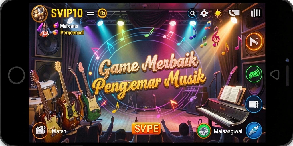 Gameplay seru dengan berbagai tantangan musik di SVIP10.