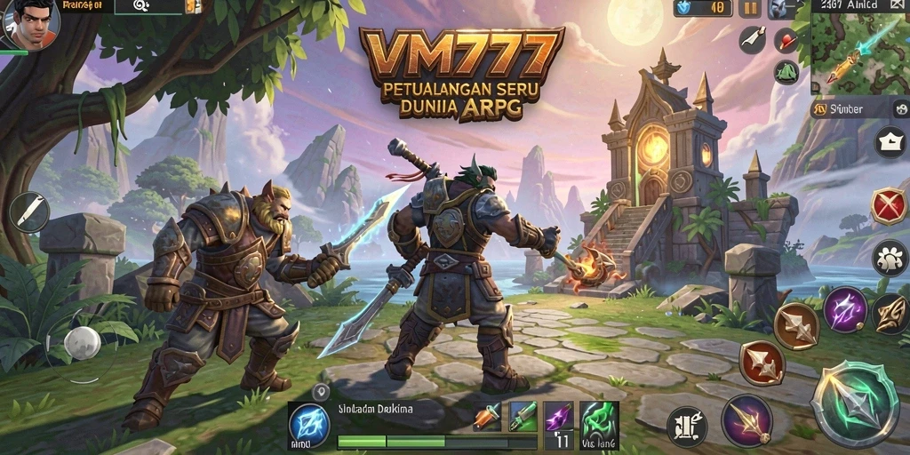 Tampilan gameplay seru di dunia ARPG VM777.